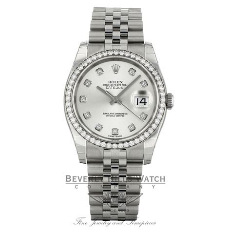 rolex date just 36 diamond bezel|rolex datejust silver dial 36mm.